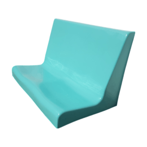 Banco concha em fibra de vidro modelo Metrô